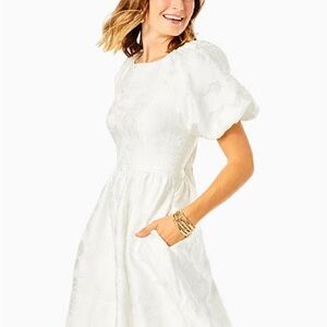 White Lilly Pulitzer Knoxlie Jaquard Dress